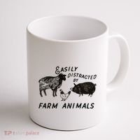 Easily Distracted By Farm Animals Coffee Mug thumb 1