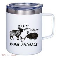 Easily Distracted By Farm Animals 12oz Stainless Steel Coffee Mug thumb 0