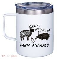 Easily Distracted By Farm Animals 12oz Stainless Steel Coffee Mug thumb 2