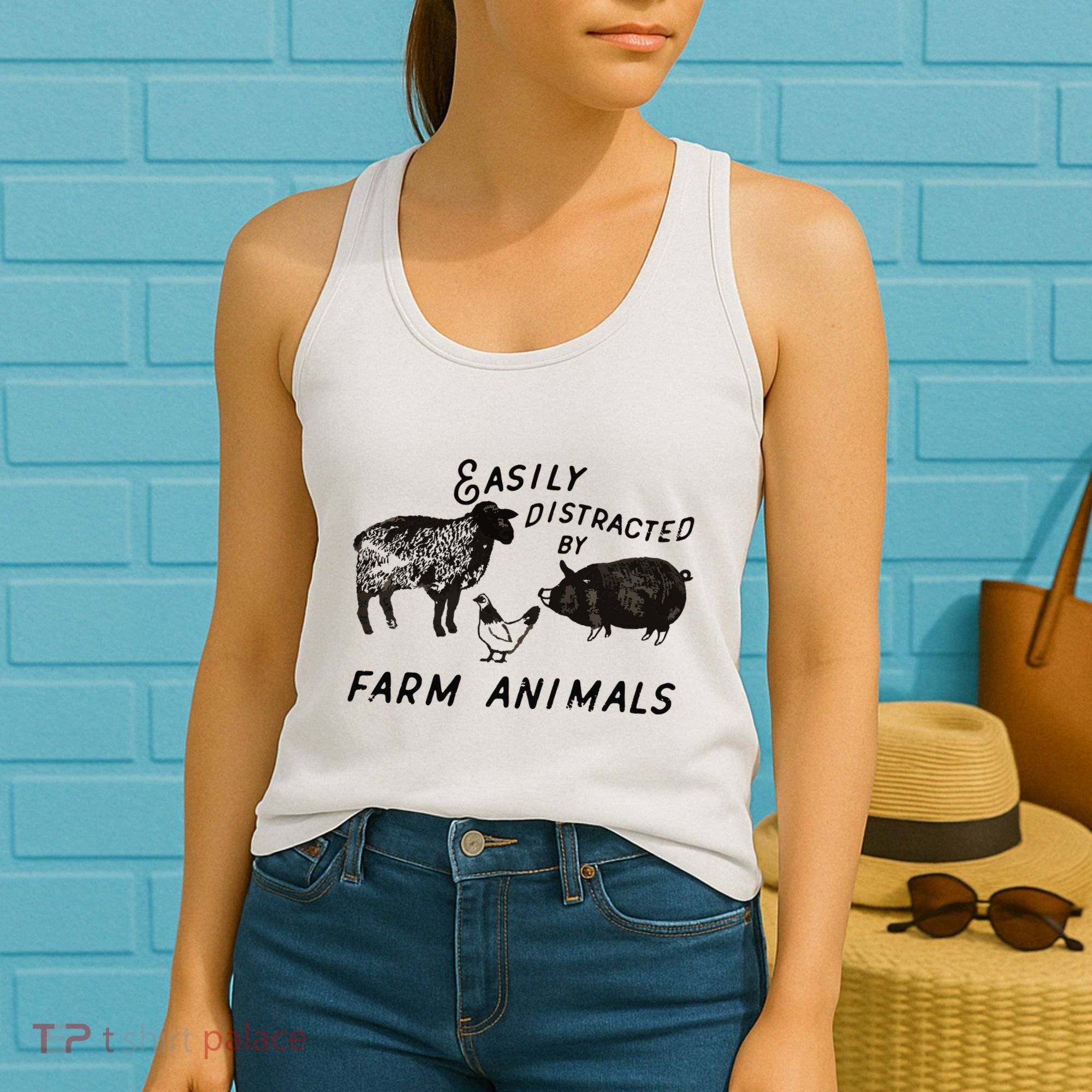 Easily Distracted By Farm Animals Women's Tank Top