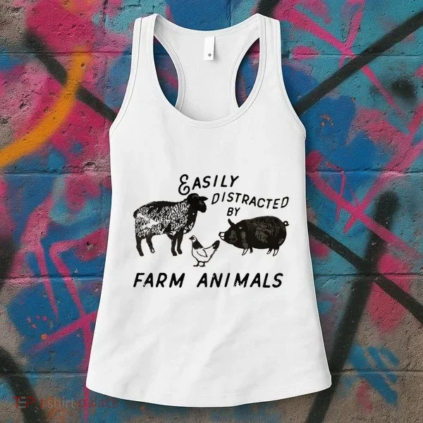 Easily Distracted By Farm Animals Women's Tank Top