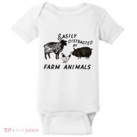Easily Distracted By Farm Animals Baby Bodysuit thumb 0