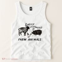 Easily Distracted By Farm Animals Tank Top thumb 2