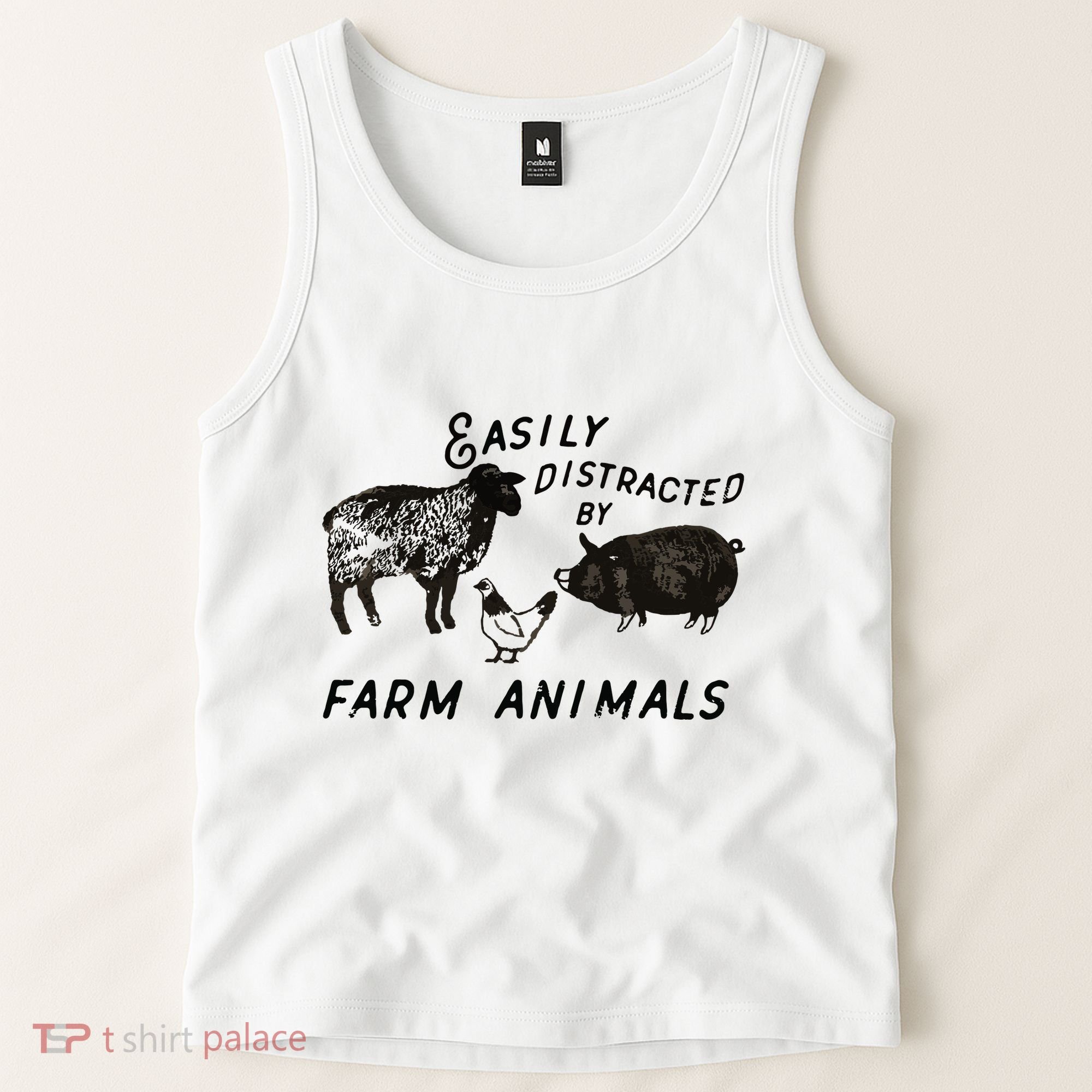 Easily Distracted By Farm Animals Tank Top