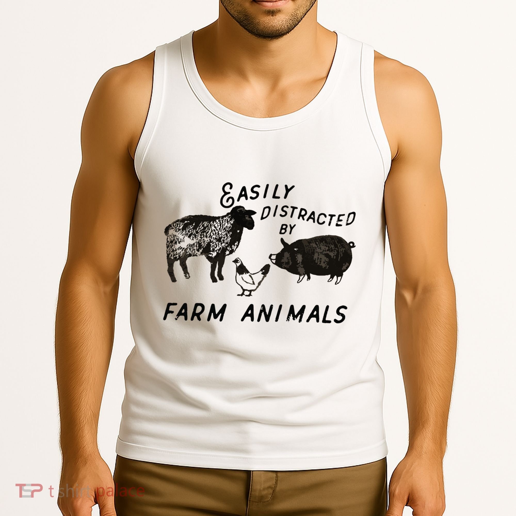 Easily Distracted By Farm Animals Tank Top