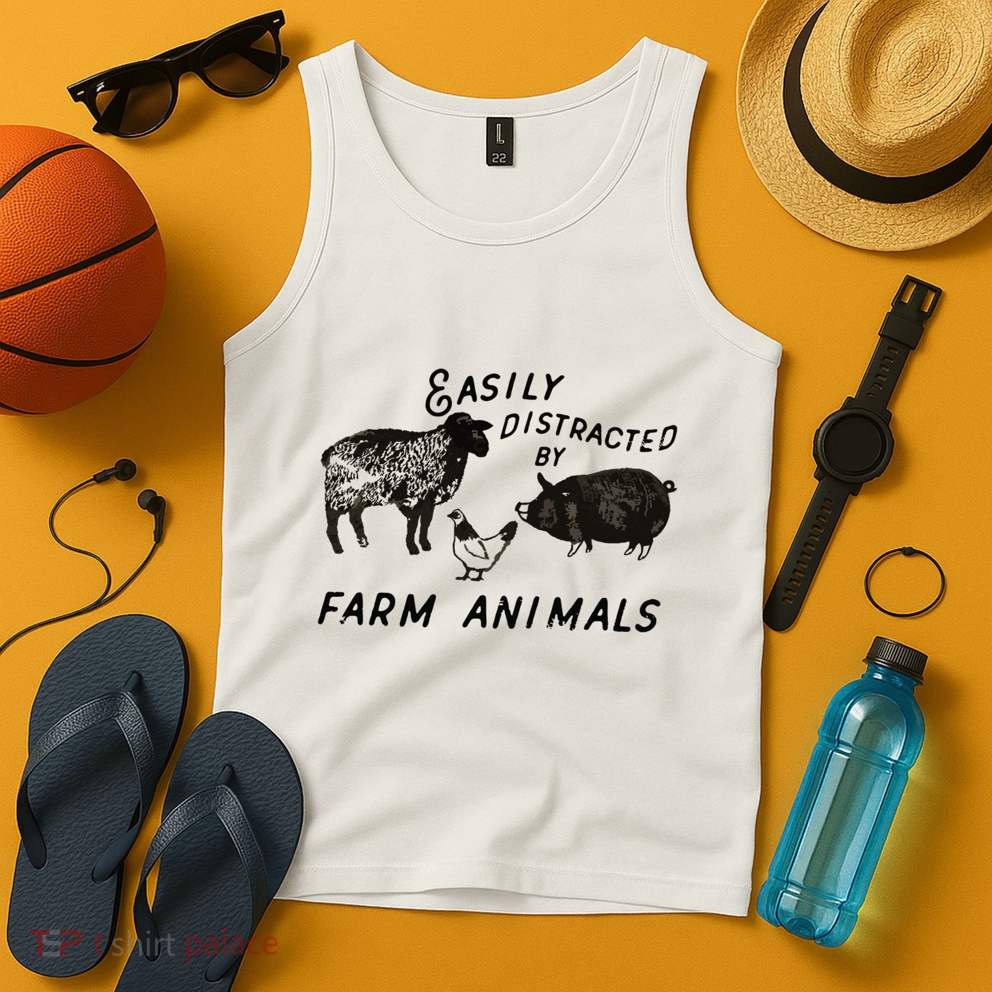 Easily Distracted By Farm Animals Tank Top