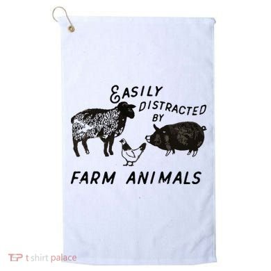 Easily Distracted By Farm Animals Golf Towel