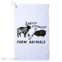 Easily Distracted By Farm Animals Golf Towel thumb 0