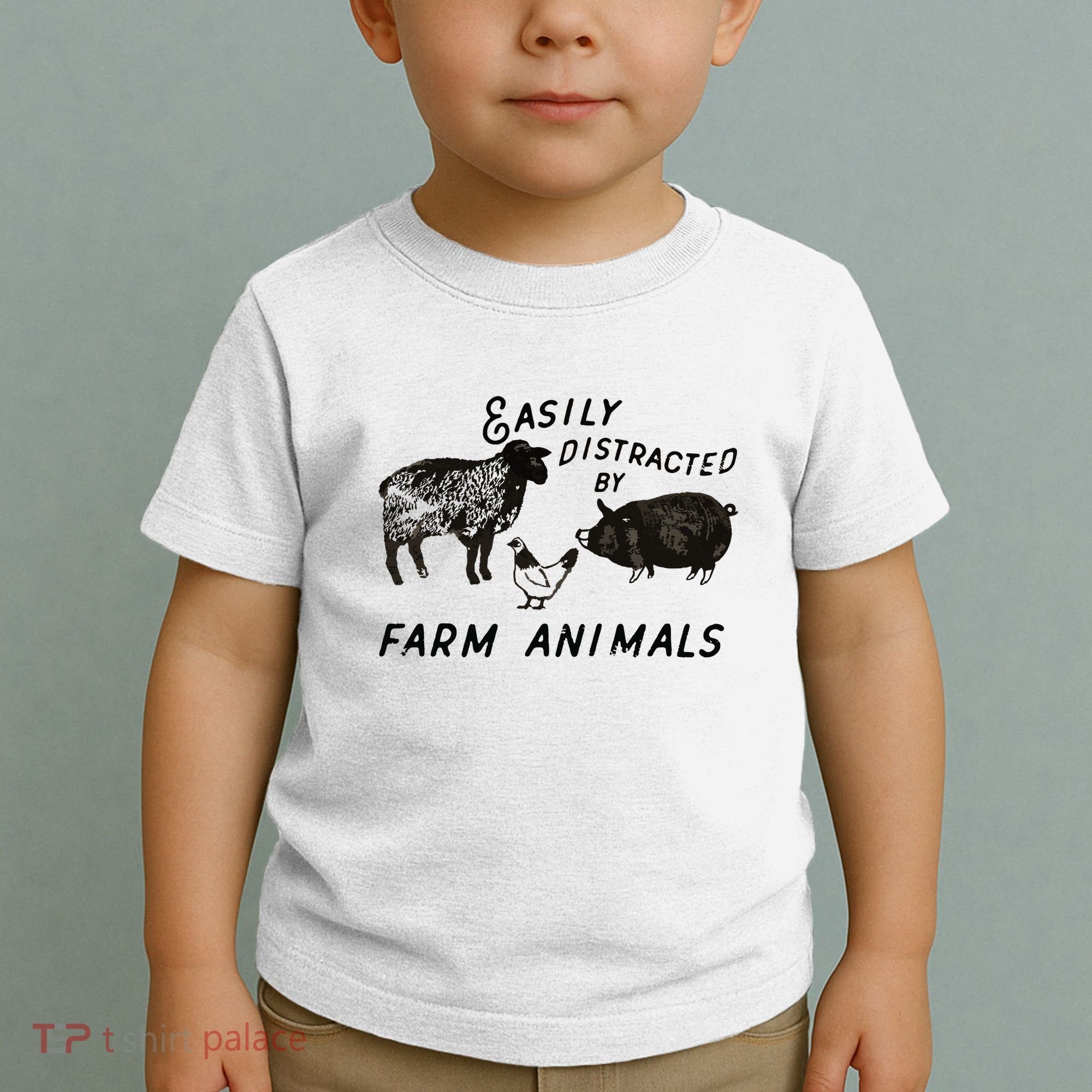 Easily Distracted By Farm Animals Toddler T-Shirt
