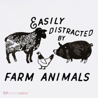 Easily Distracted By Farm Animals Cropped Pullover Crew