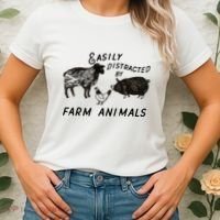 Easily Distracted By Farm Animals Women's T-Shirt thumb 2