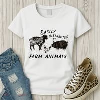 Easily Distracted By Farm Animals Women's T-Shirt thumb 3