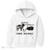 Easily Distracted By Farm Animals Kids Hoodie thumb 0