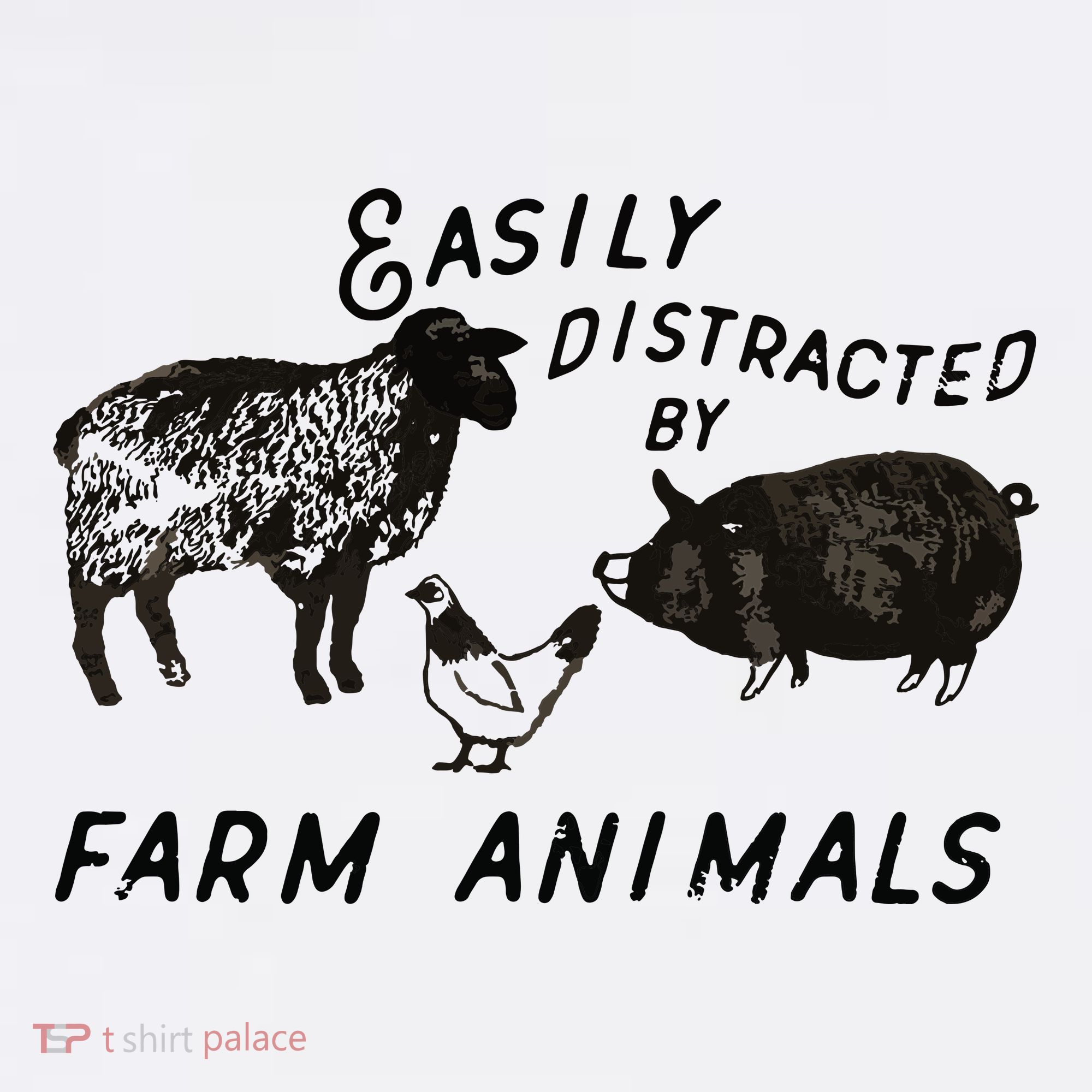 Easily Distracted By Farm Animals Kids Long Sleeve Shirt