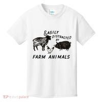 Easily Distracted By Farm Animals Kids T-Shirt thumb 0