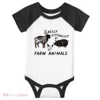 Easily Distracted By Farm Animals Infant Baby Jersey Bodysuit thumb 0