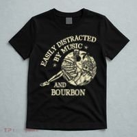 Easily Distracted By Music And Bourbon Skeleton T-Shirt thumb 5
