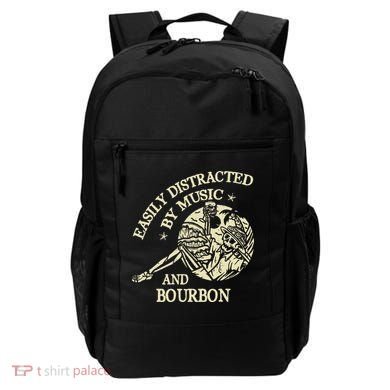 Easily Distracted By Music And Bourbon Skeleton Backpack