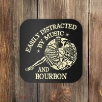 Easily Distracted By Music And Bourbon Skeleton Coaster thumb 0
