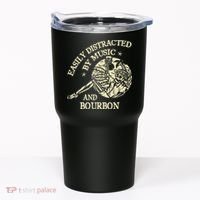 Easily Distracted By Music And Bourbon Skeleton Tumbler thumb 0