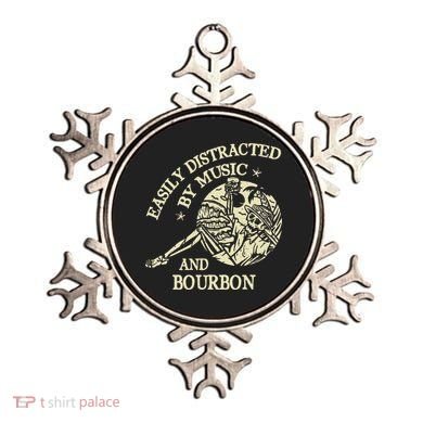 Easily Distracted By Music And Bourbon Skeleton Ornament