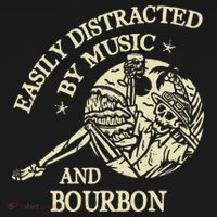 Easily Distracted By Music And Bourbon Skeleton Kids Long Sleeve Shirt thumb 2
