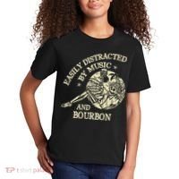Easily Distracted By Music And Bourbon Skeleton Kids T-Shirt thumb 2