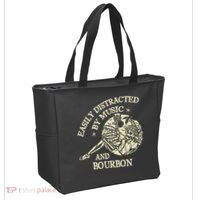 Easily Distracted By Music And Bourbon Skeleton Tote Bag thumb 2