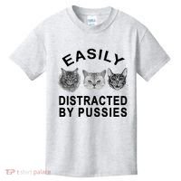 EASILY DISTRACTED BY PUSSIES Kids T-Shirt thumb 0