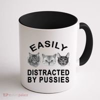 EASILY DISTRACTED BY PUSSIES Coffee Mug thumb 1