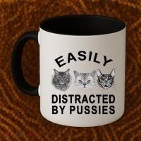 EASILY DISTRACTED BY PUSSIES Coffee Mug thumb 2