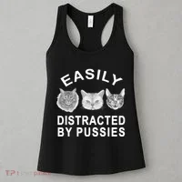 EASILY DISTRACTED BY PUSSIES Women's Tank Top thumb 3