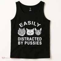 EASILY DISTRACTED BY PUSSIES Tank Top thumb 2