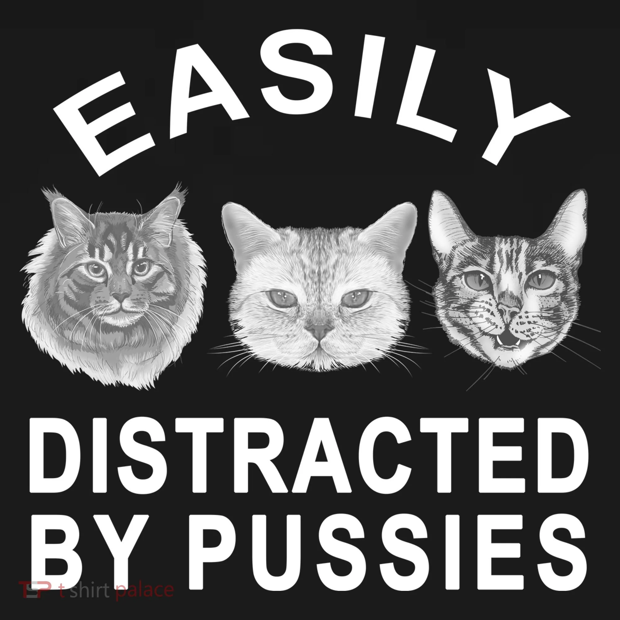 EASILY DISTRACTED BY PUSSIES Women's Long Sleeve Shirt