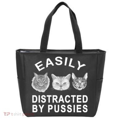 EASILY DISTRACTED BY PUSSIES Tote Bag