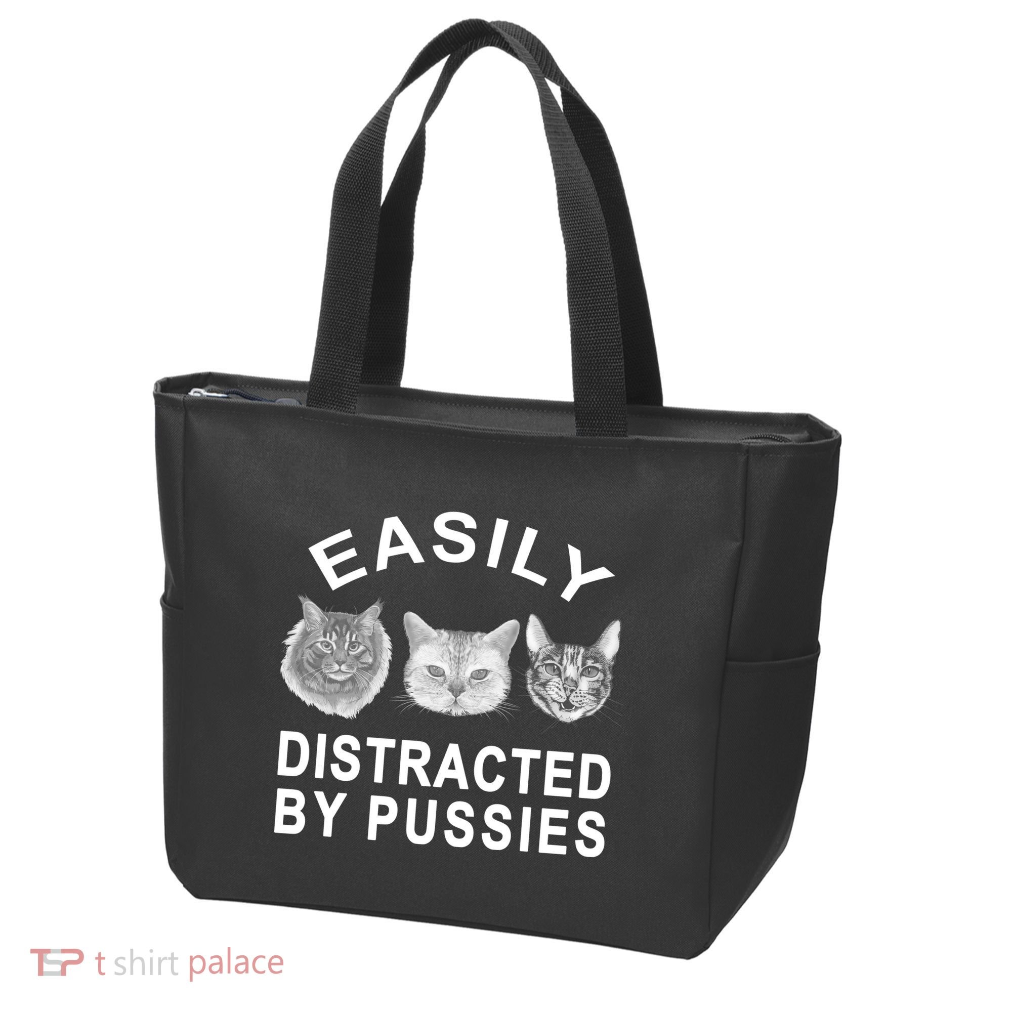 EASILY DISTRACTED BY PUSSIES Tote Bag