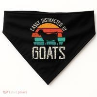 Easily Distracted By Goats Funny Jokes Sarcastic Sayings USA-Made Doggie Bandana thumb 0