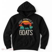 Easily Distracted By Goats Funny Jokes Sarcastic Sayings Hoodie thumb 0