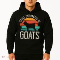 Easily Distracted By Goats Funny Jokes Sarcastic Sayings Hoodie thumb 2