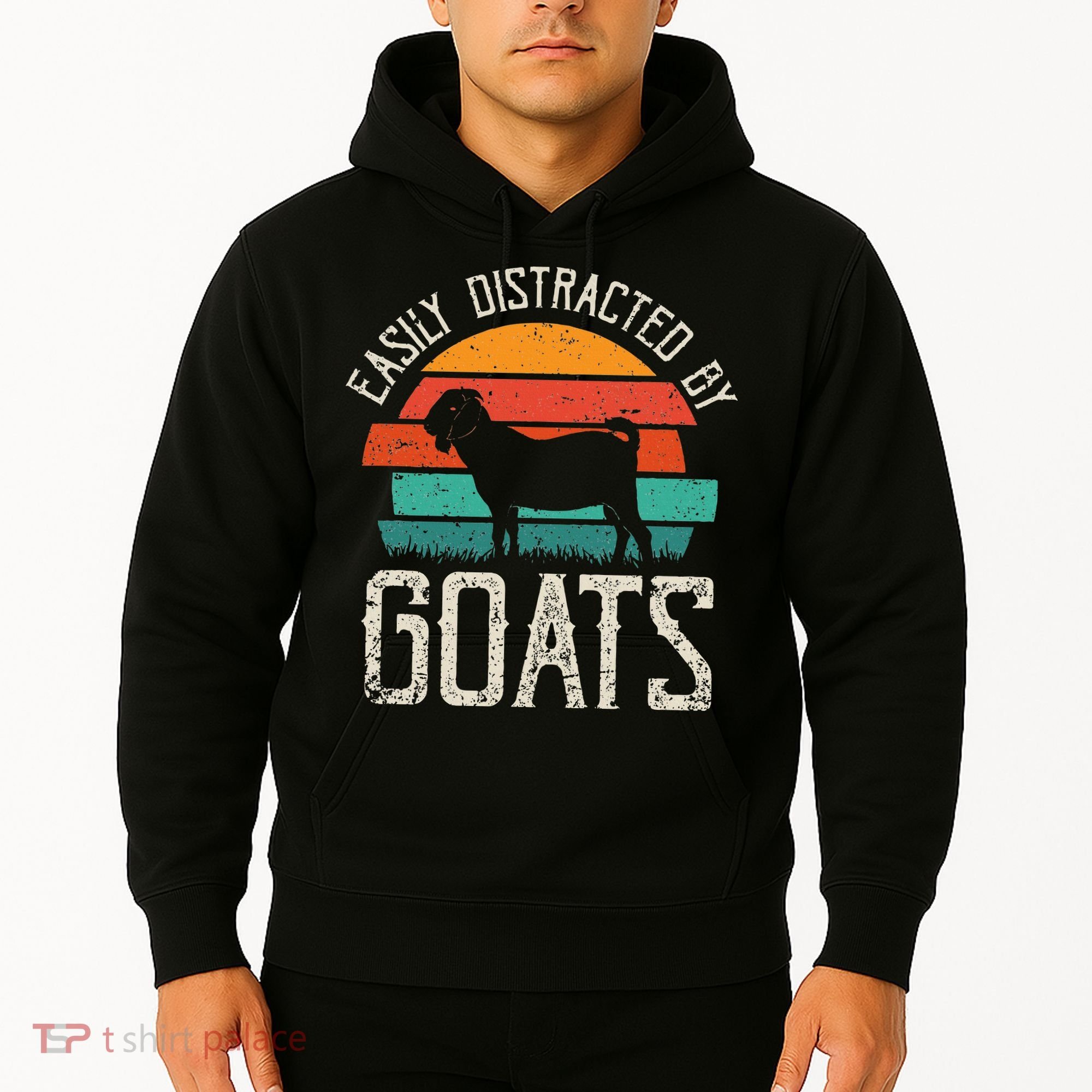 Easily Distracted By Goats Funny Jokes Sarcastic Sayings Hoodie