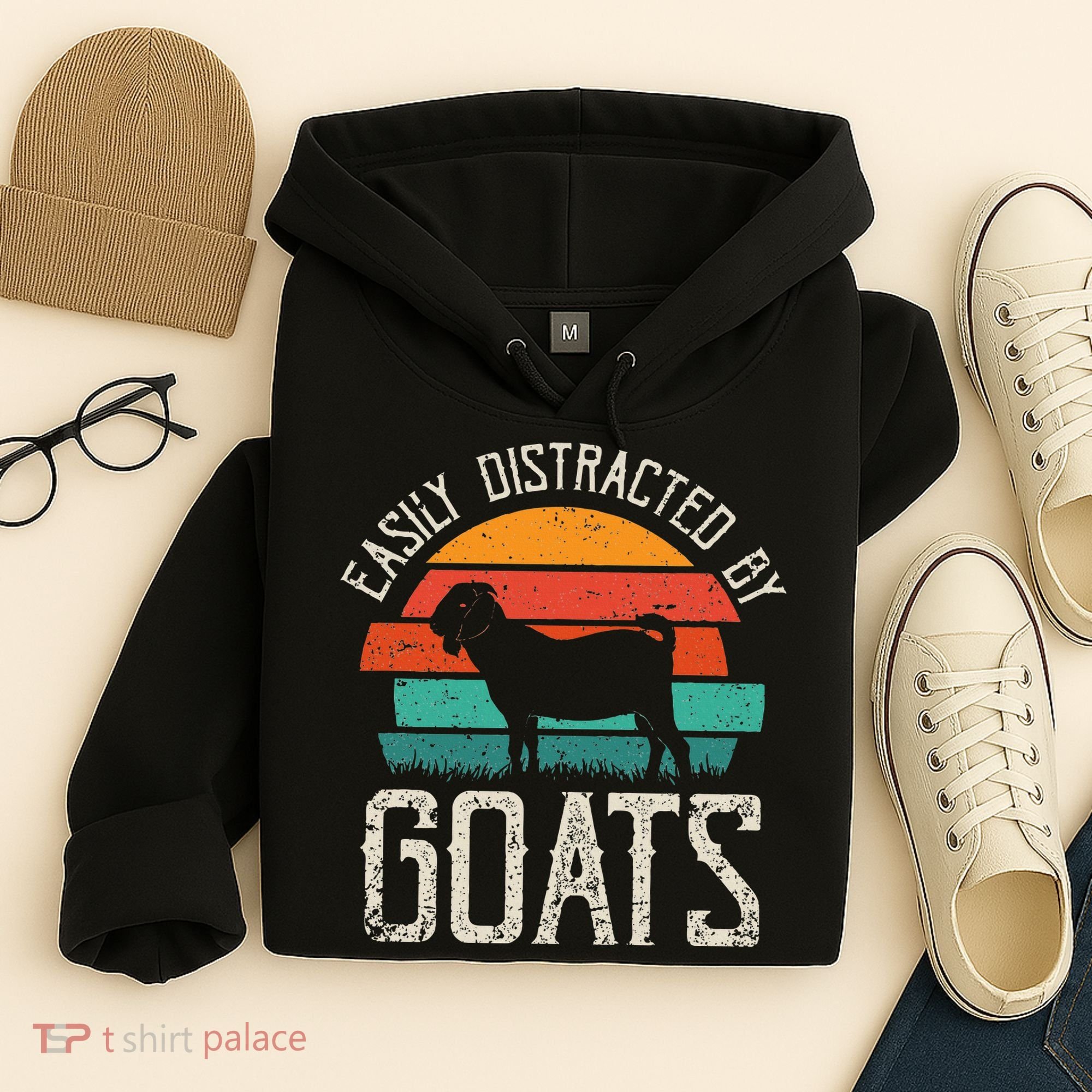 Easily Distracted By Goats Funny Jokes Sarcastic Sayings Hoodie