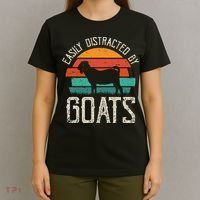 Easily Distracted By Goats Funny Jokes Sarcastic Sayings T-Shirt thumb 4