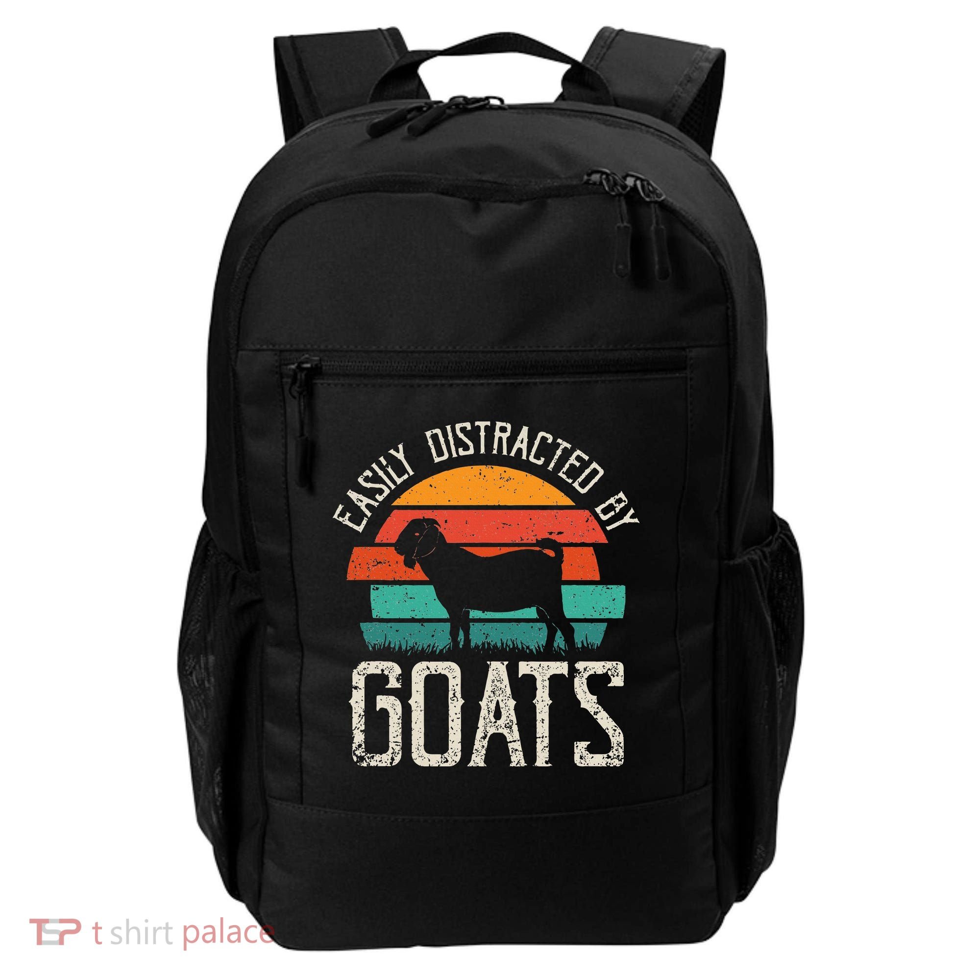 Easily Distracted By Goats Funny Jokes Sarcastic Sayings Backpack