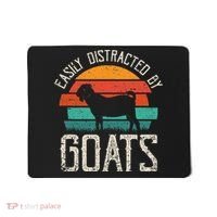 Easily Distracted By Goats Funny Jokes Sarcastic Sayings Mousepad thumb 0