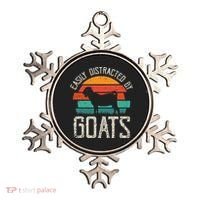 Easily Distracted By Goats Funny Jokes Sarcastic Sayings Ornament thumb 0