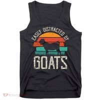 Easily Distracted By Goats Funny Jokes Sarcastic Sayings Tank Top thumb 0