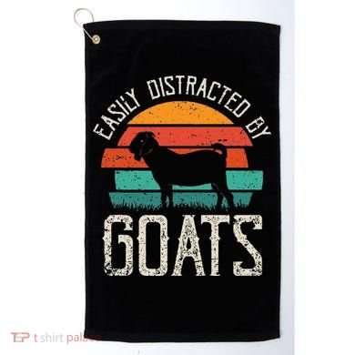 Easily Distracted By Goats Funny Jokes Sarcastic Sayings Golf Towel