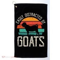 Easily Distracted By Goats Funny Jokes Sarcastic Sayings Golf Towel thumb 0