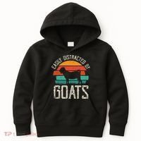 Easily Distracted By Goats Funny Jokes Sarcastic Sayings Kids Hoodie thumb 0