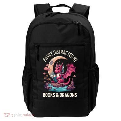 Easily distracted by books and dragons kawaii dragon reader Backpack